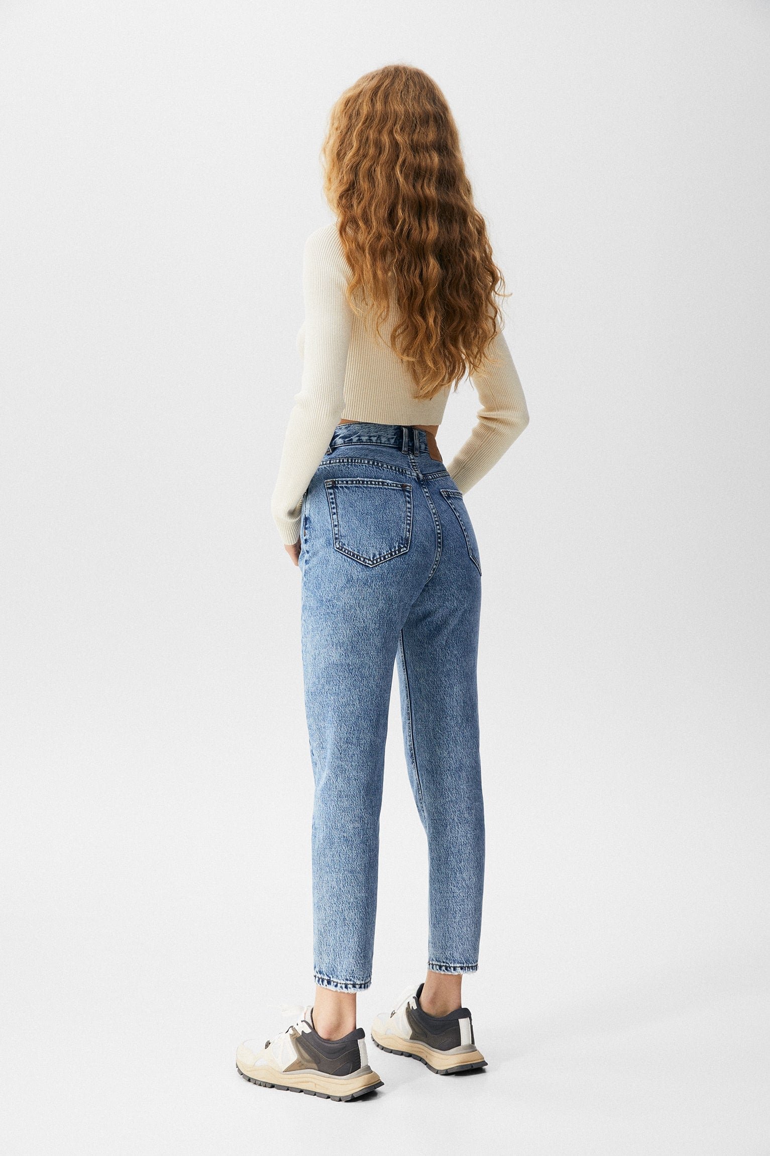 Basic Mom Jeans Blue - الصورة 3