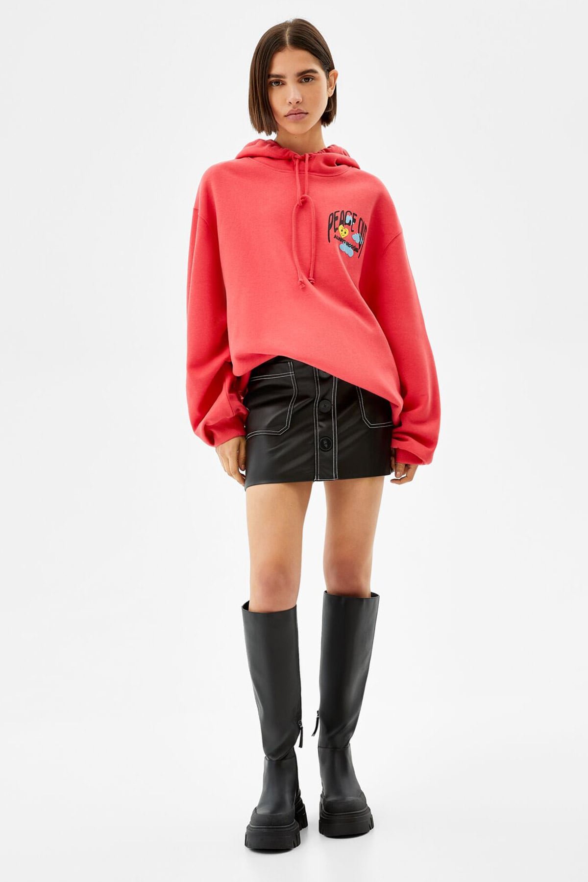 Rose Printed Hoodie - الصورة 4