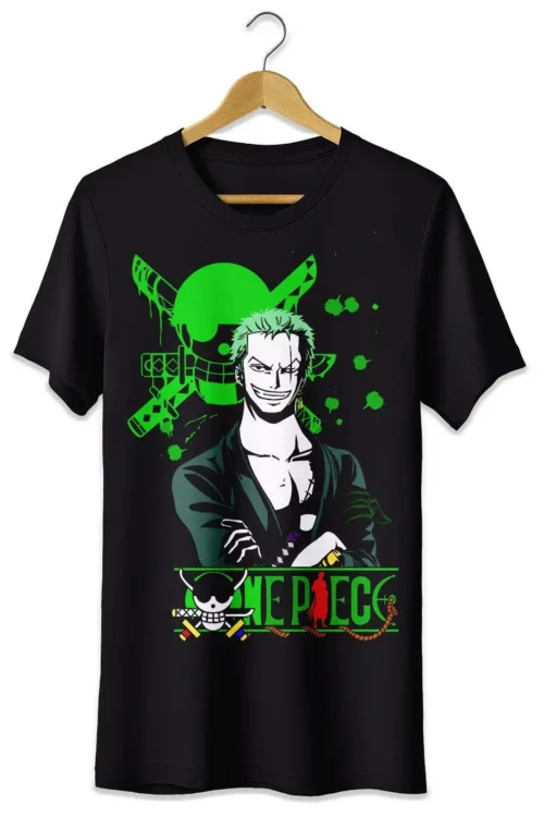 تي شيرت أنيمي رورونوا زورو من ون بيس الأكثر مبيعًا في الصيف، قميص رجالي بياقة مستديرة وأكمام قصيرة