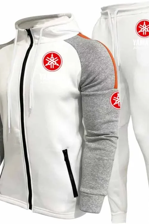 طقم هودي رياضي للرجال بشعار ياماها لخريف/شتاء 2026، كارديجان بأكمام طويلة مع بنطلون رياضي ملون