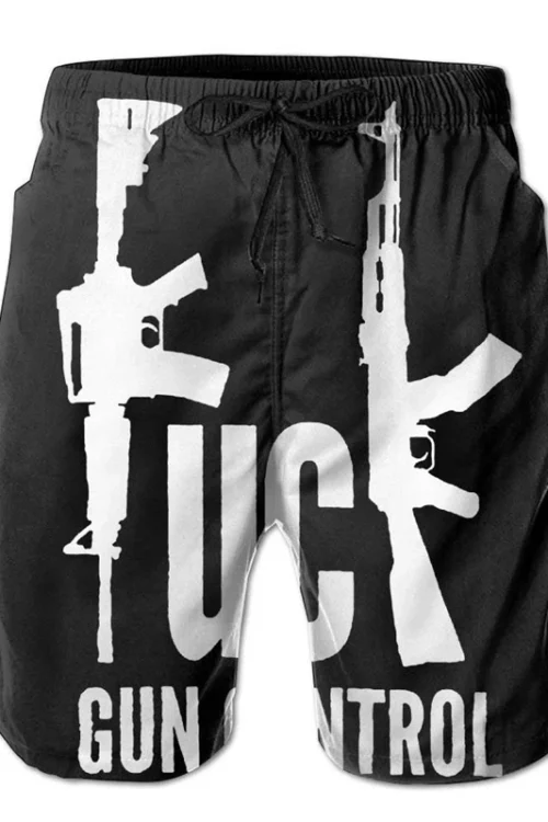 شورت شاطئ سريع الجفاف للرجال ، علم مطبوع ثلاثي الأبعاد ، تصميم مسدس ، جمجمة رائعة ، ملابس رياضية للجري غير رسمية ، بنطلون قصير ، الصيف