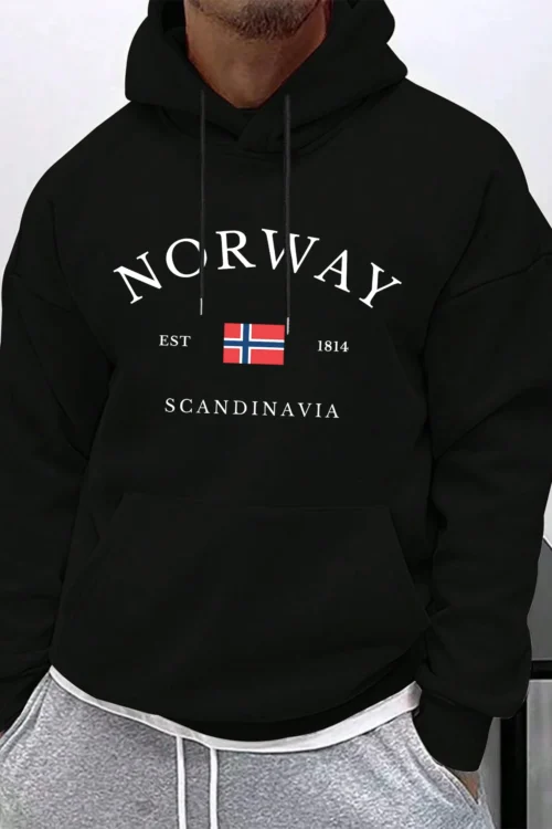 جديد NORWAY طباعة الرجال الشتاء هوديي 100% القطن امرأة موضة بلوزة من الصوف ملابس الخريف غير رسمية y2k المتضخم هوديي معطف