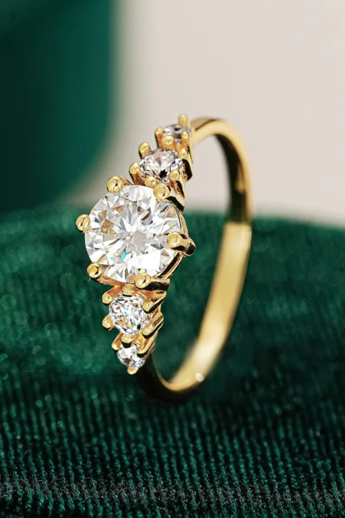 خاتم فرنسي فاخر خفيف 9999 24K من الذهب الحقيقي مويسانيتي للنساء موضة متعددة الاستخدامات خاتم الذيل إكسسوارات مجوهرات الزفاف