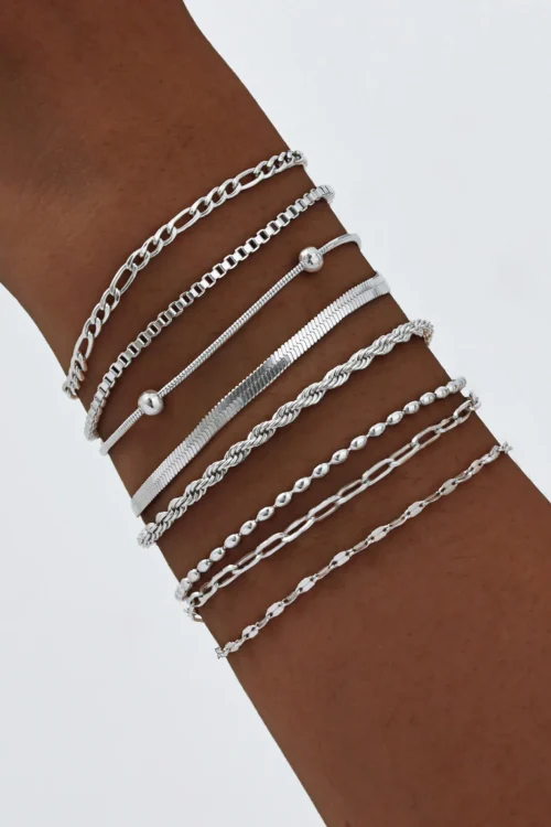 أساور سلسلة من الفولاذ المقاوم للصدأ للنساء والرجال، هدية حب لعيد الحب لها