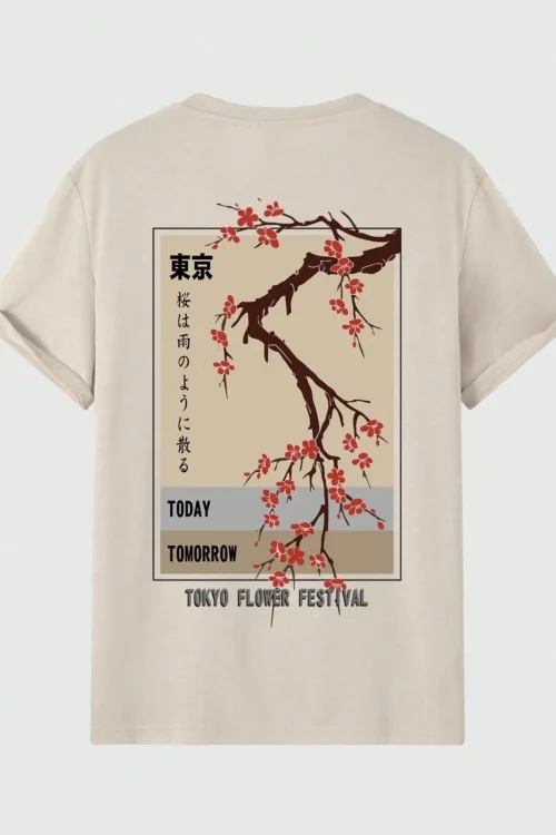 اليوم غدًا مهرجان زهرة طوكيو تي شيرت الرجال موضة س الرقبة بلايز الصيف ملابس علوية من القطن موضة فضفاضة الشارع الهيب هوب تي شيرت