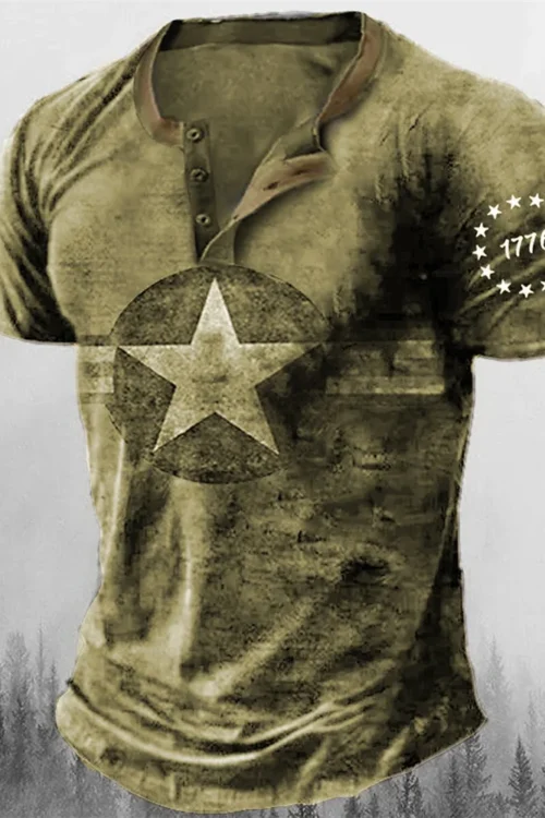 قميص هنلي قوطي اللون للرجال كبير الحجم قميص تي شيرت الرجال بونك ستريت