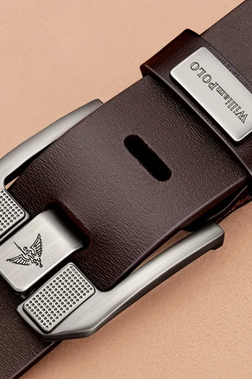 حزام رجالي كاجوال، حزام عصري من جلد البقر بمشبك إبرة، حزام جينز بتصميم ريترو.