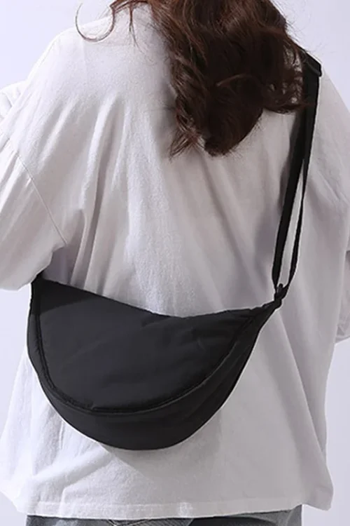 حقيبة كتف نسائية محمولة بلون سادة بسيطة للنساء من قماش النايلون مبطنة حقائب كروس محفظة سفر حقائب يد حقيبة ساعي البريد