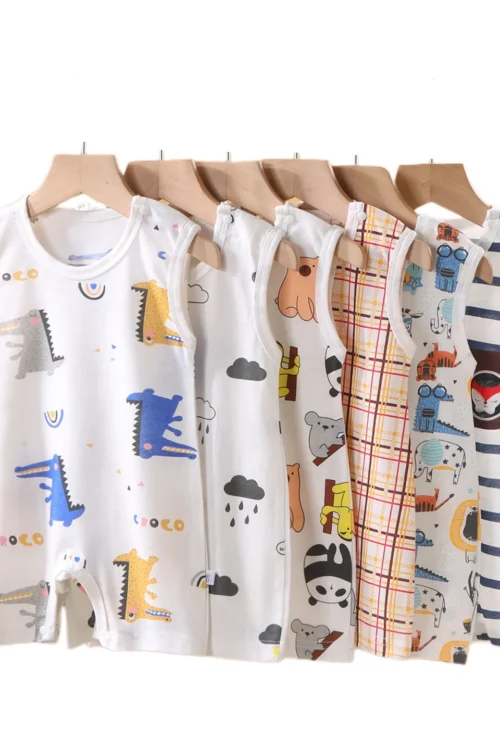 جديد 2025 ملابس أطفال قطنية ناعمة وخفيفة الوزن للزحف للأولاد والبنات من سن 1 إلى 20 شهرًا رومبير للأطفال ملابس منزلية