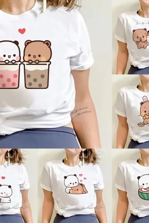 Camiseta bonita de Dobojos animados Bubu Dudu para mujercamiseta divertida Punk Y2Kropa de calle de أنيمي Harajuku