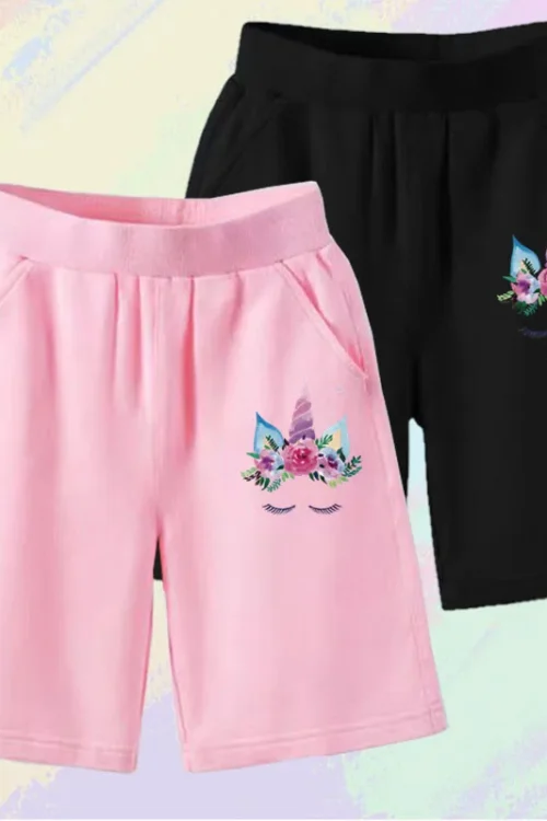 الصيف أزياء الفتيات كرة السلة السراويل لطيف يونيكورن طباعة الشارع الشهير السراويل الرياضية للأطفال الطلاب عارضة السراويل القصيرة