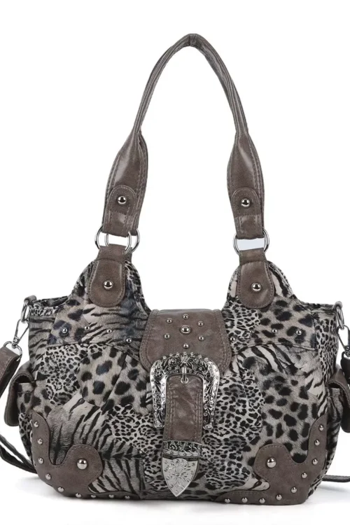 حقيبة يد نسائية بمقبض علوي على شكل الفهد، حقيبة كتف من البولي يوريثان، حقيبة زلابية متعددة الجيوب، حقائب كتف للهاتف، حزمة نقود