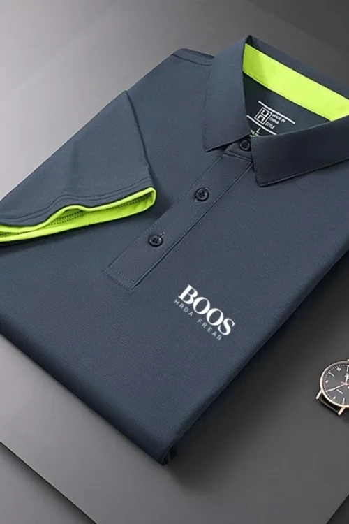 قميص بولو رجالي جديد عالي الجودة بأكمام قصيرة، موضة الصيف، كاجوال، ممتص للعرق، مسامي، تي شيرت رائع