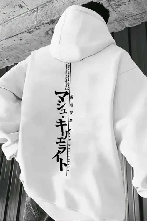 الحد الأدنى اليابان النص الرجال النساء كنزة قطيفة الشارع Harajuku Y2K الرجعية العصرية الرياضة فضفاضة الخريف الشتاء Longsleeve البلوز